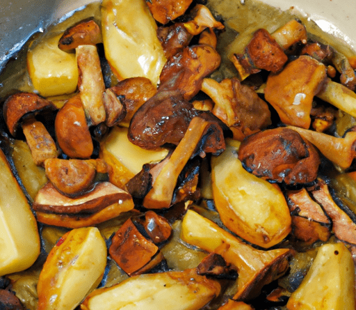 I "Funghi porcini e patate in padella" è un piatto delizioso e sostanzioso che combina i sapori terrosi dei funghi porcini con la morbidezza delle patate. la ricetta "Funghi porcini e patate in padella" offre un piatto gustoso, saporito e versatile grazie all'abbinamento di funghi porcini e patate preparati in modo semplice ma delizioso.