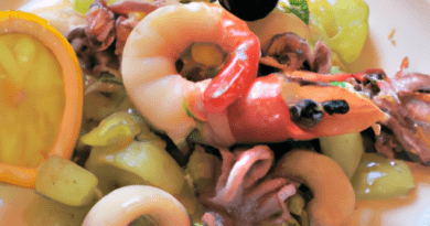 L'insalata di mare con polpo, gamberi e calamari è un piatto fresco, leggero e gustoso che combina una varietà di frutti di mare.L'insalata di mare con polpo, gamberi e calamari è un'opzione versatile che può essere personalizzata in base ai gusti individuali.