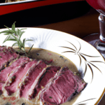 Roast Beef al Rosmarino con Salsa al Vino Rosso con salsa e vino
